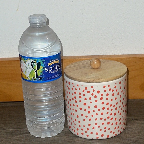 Way To Celebrate Orange Dot Ceramic Jar, 5" - Picture 2 of 12